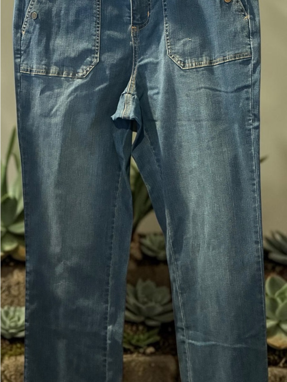Belle by Kim Gravel Women's Straight Leg Jeans - Medium Blue Wash